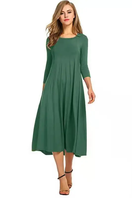 2025 Autumn Women's New Round Neck Mid-sleeve Solid Color Swing Fashionable and Elegant Dress
2025 Autumn Women's New Round Neck Mid-sleeve Solid Color Swing Fashionable and Elegant Dress