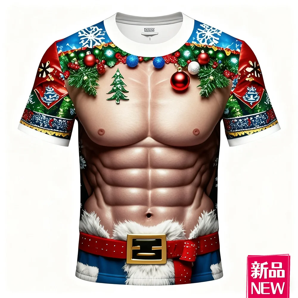 Men's 3D Print Strong Muscle Graphic T-Shirt Funny Ugly Christmas Theme Short Sleeve Top Fashion Loose Casual Round Neck Clothes
Men's 3D Print Strong Muscle Graphic T-Shirt Funny Ugly Christmas Theme Short Sleeve Top Fashion Loose Casual Round Neck Clothes
