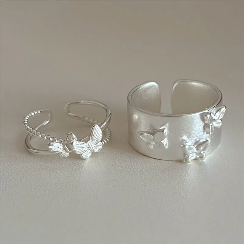 925 Sterling Silver Rings For Women Geometric Fine Jewelry Finger Adjustable Simple Wide Butterfly Ring For Party Birthday Gift
925 Sterling Silver Rings For Women Geometric Fine Jewelry Finger Adjustable Simple Wide Butterfly Ring For Party Birthday Gift