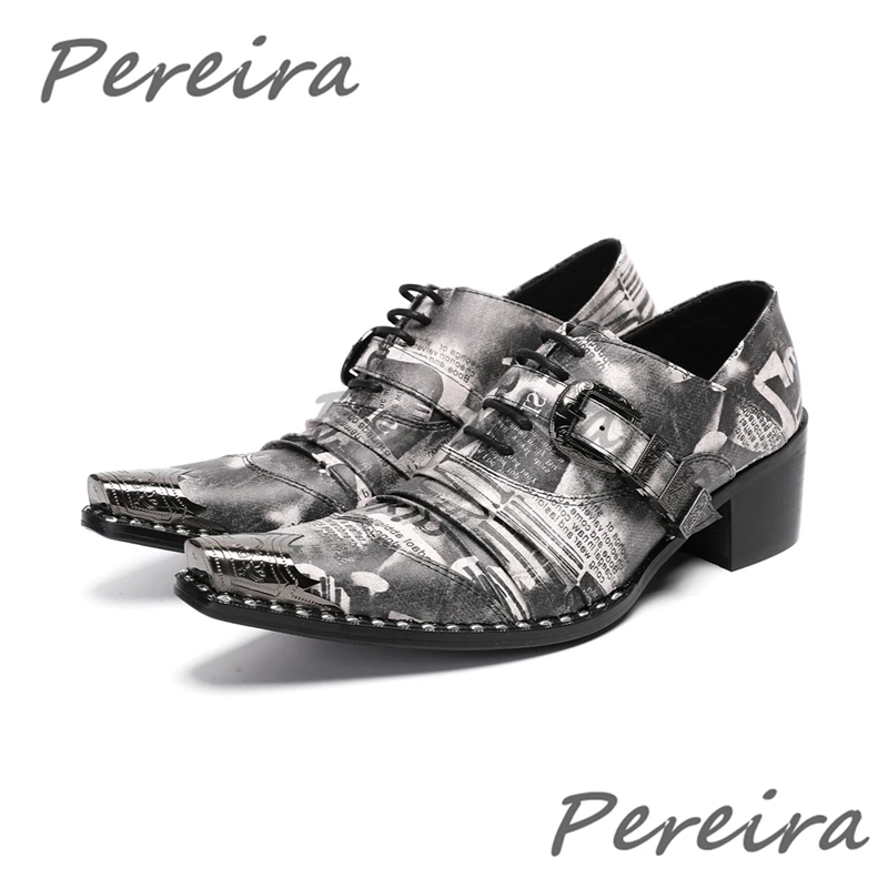 Grey Printed Genuine Leather Men's Shoes Iron Pointed Toe Metal Buckle 6CM Heel Oxford Shoes Summer Trendy Party Dress Shoes
Grey Printed Genuine Leather Men's Shoes Iron Pointed Toe Metal Buckle 6CM Heel Oxford Shoes Summer Trendy Party Dress Shoes