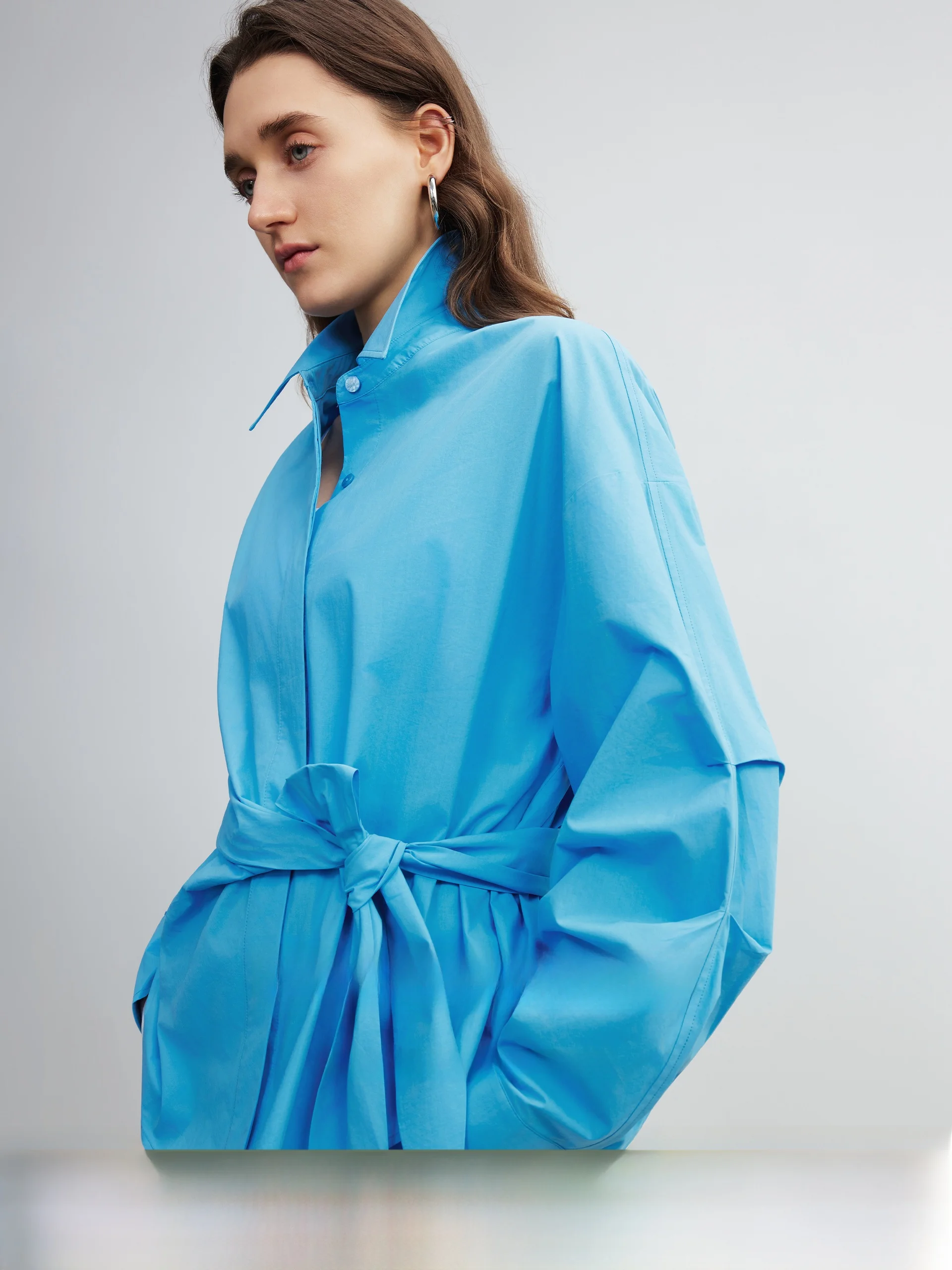 Miiine High-End Cotton irt Women's Loose Fit Belted Gathered Waist Slimming Casual Sle Long Sve Cotton Polyester Blend
Miiine High-End Cotton irt Women's Loose Fit Belted Gathered Waist Slimming Casual Sle Long Sve Cotton Polyester Blend
