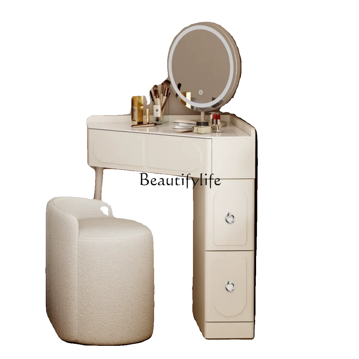 French cream wind corner dresser corner small bedroom modern simple makeup table integrated
French cream wind corner dresser corner small bedroom modern simple makeup table integrated