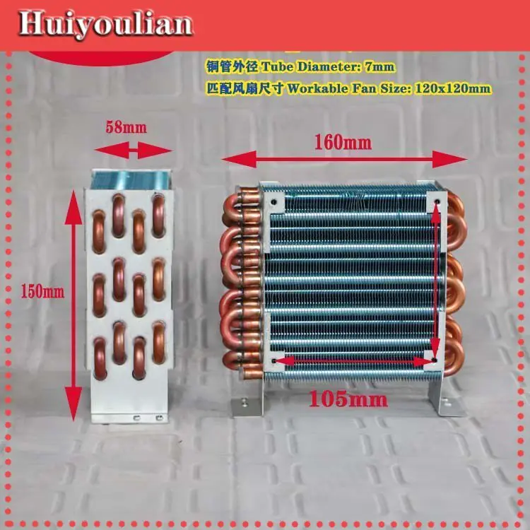 CP4X6X120 Mini Micro Copper Tube Fin Air Cooled Condenser with Single Fan Radiator Evaporator
CP4X6X120 Mini Micro Copper Tube Fin Air Cooled Condenser with Single Fan Radiator Evaporator