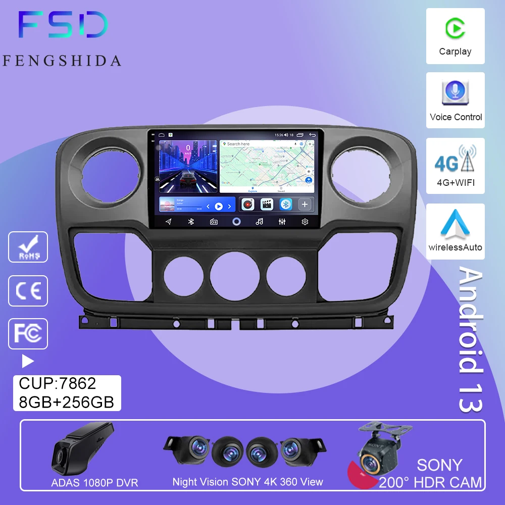 Car Android 13 For Renault Master Nissan NV400 Opel Movano 2010-2021 Car Radio Multimedia Player Navigation GPS Auto 5G No 2 Din
Car Android 13 For Renault Master Nissan NV400 Opel Movano 2010-2021 Car Radio Multimedia Player Navigation GPS Auto 5G No 2 Din