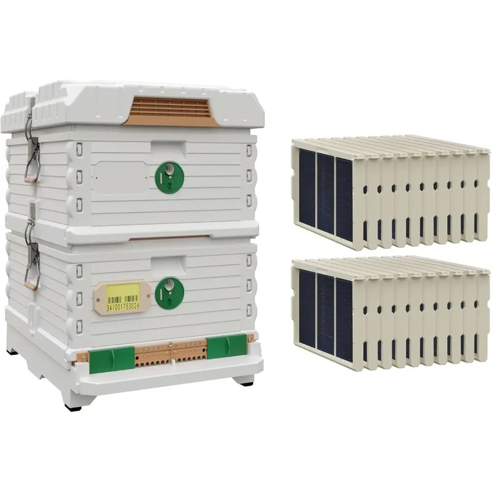 Ergo Insulated Hive Set with Plastic PRO es with Premier Double Wax oundations (White Body Green Entrance, Double Deep)
Ergo Insulated Hive Set with Plastic PRO es with Premier Double Wax oundations (White Body Green Entrance, Double Deep)