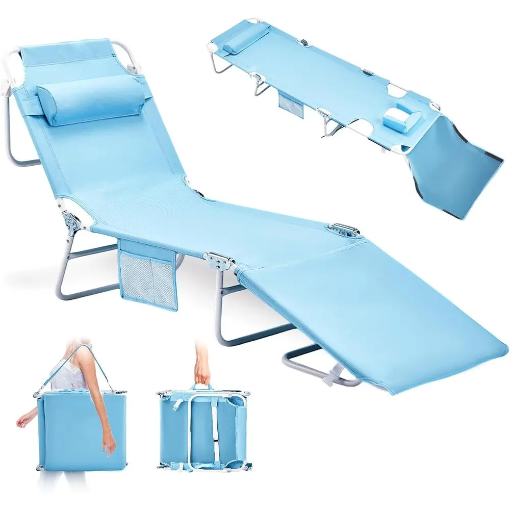 Blue Outdoor Adjustable Height Tanning Lounge Chair with Carry Bag and Anti-Tip Feature, Supports 475lbs
Blue Outdoor Adjustable Height Tanning Lounge Chair with Carry Bag and Anti-Tip Feature, Supports 475lbs