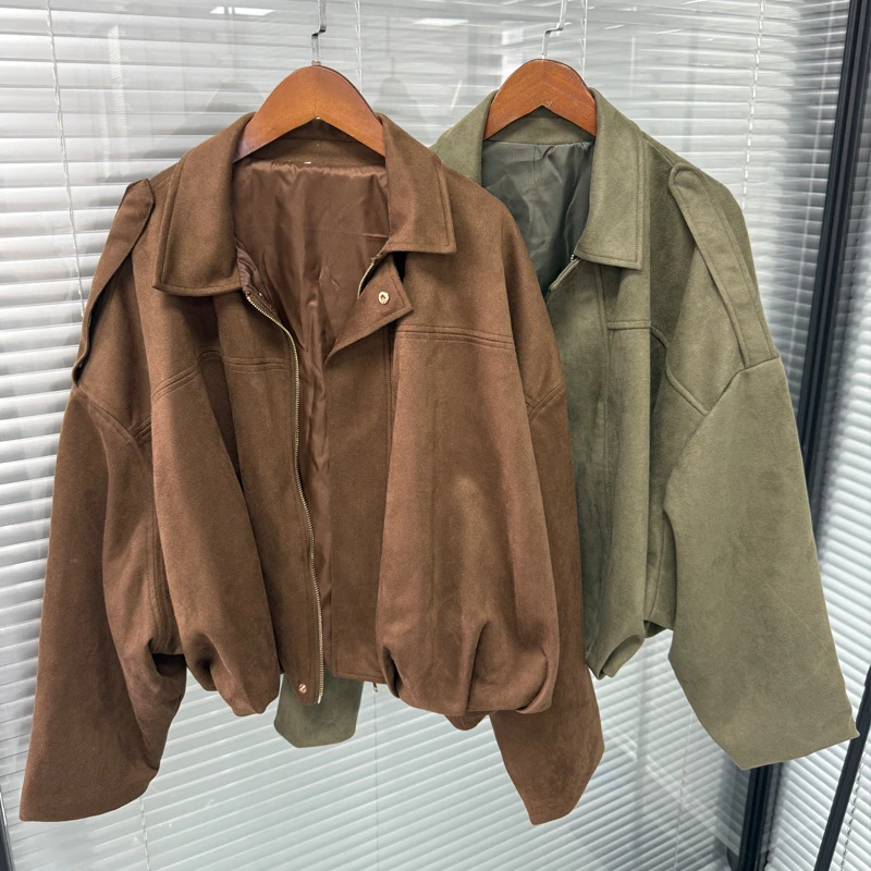 Women's Streetwear Trendy Flared Zipper Stand Up Collar Loose Jacket Coats Retro European American Style Suede Faux Fur Jackets
Women's Streetwear Trendy Flared Zipper Stand Up Collar Loose Jacket Coats Retro European American Style Suede Faux Fur Jackets