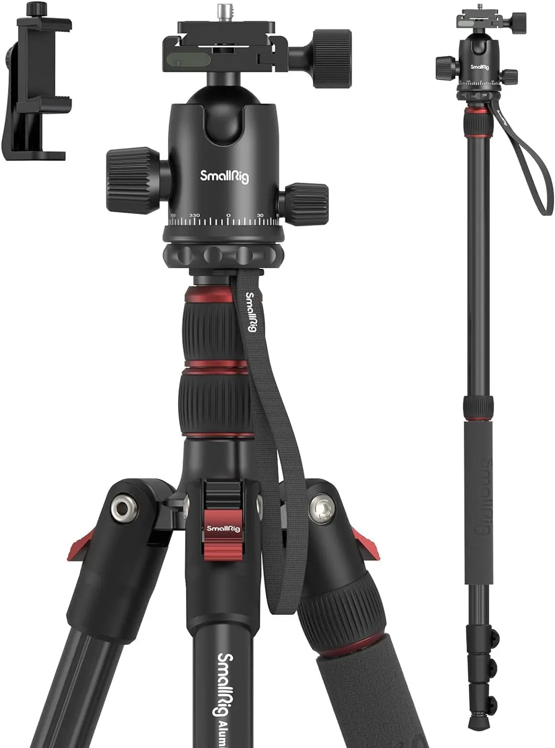 Foldable Aluminum Camera Tripod & Monopod, 78.7" Height, 360° Ball Head, Supports 33lb Load
Foldable Aluminum Camera Tripod & Monopod, 78.7" Height, 360° Ball Head, Supports 33lb Load