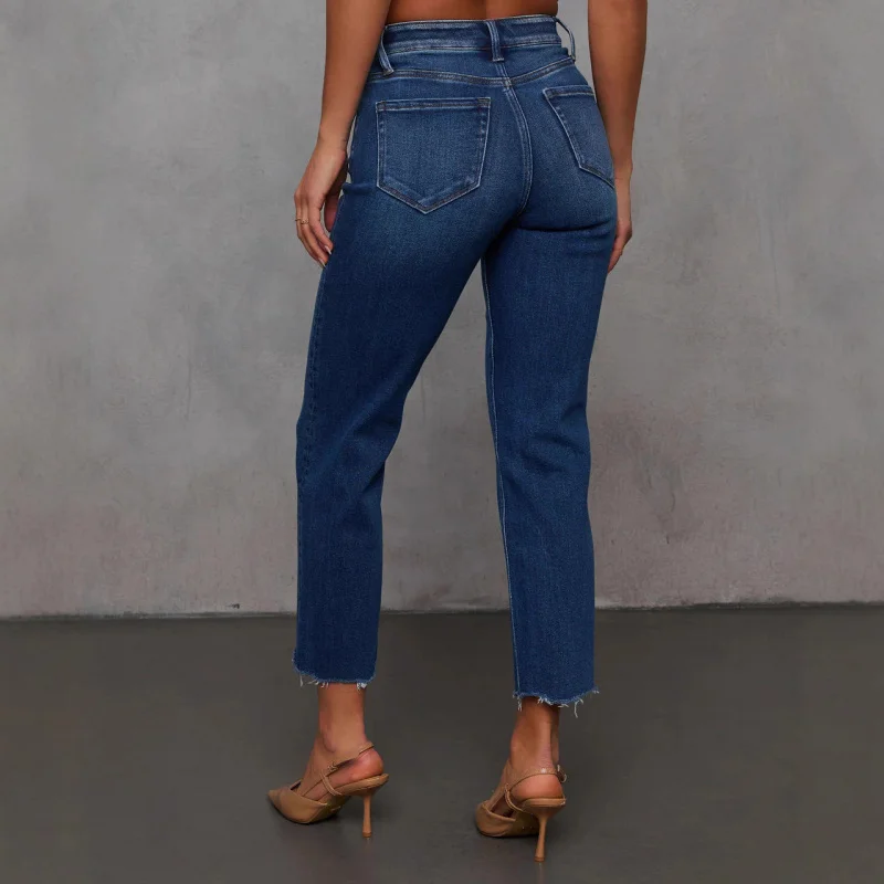 Эластичные женские новые модные брюки с девятью точками, потертые джинсы
Эластичные женские новые модные брюки с девятью точками, потертые джинсы