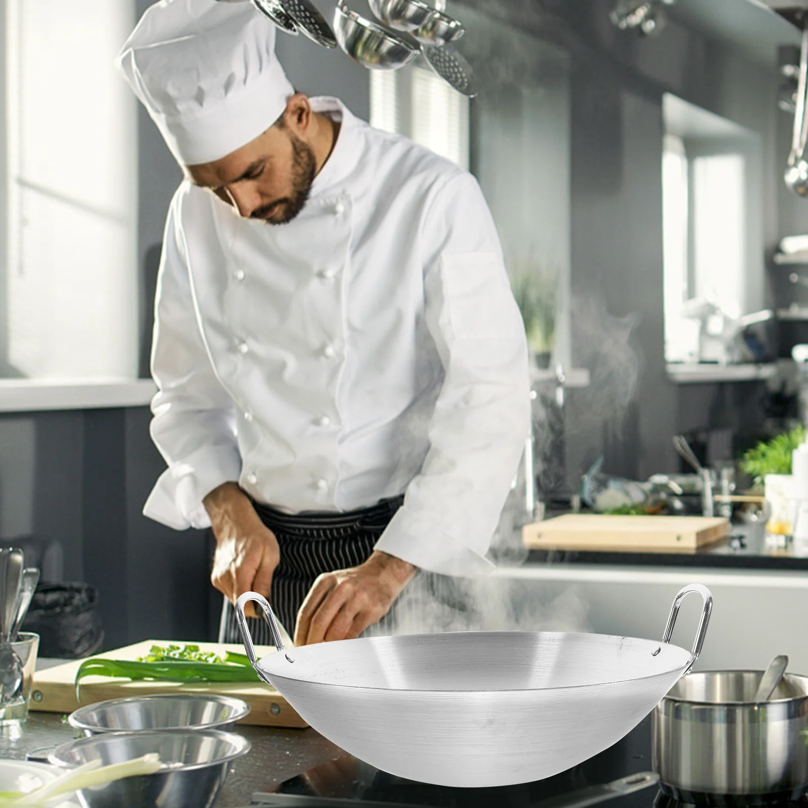 Binaural Wok Double Handle Stainless Steel Frying Pan Household Wok Premium Kitchen Cooking Pot Smooth Edge For Home Fry
Binaural Wok Double Handle Stainless Steel Frying Pan Household Wok Premium Kitchen Cooking Pot Smooth Edge For Home Fry