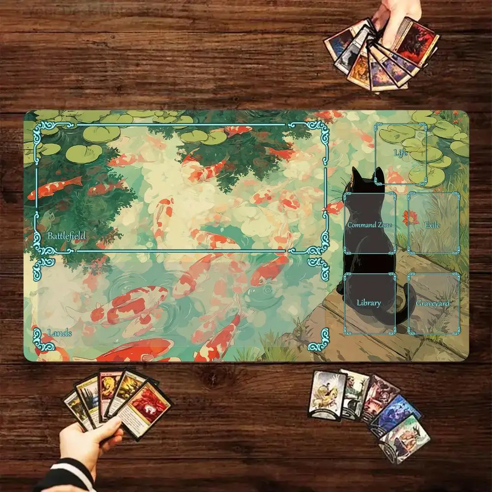 1Pcs Koi Pond Black Cat MTG Playmat, Non-Slip Rubber Base Washable Cloth Surface TCG CCG Card Game Mat, Large Locked Edge Desk M
1Pcs Koi Pond Black Cat MTG Playmat, Non-Slip Rubber Base Washable Cloth Surface TCG CCG Card Game Mat, Large Locked Edge Desk M