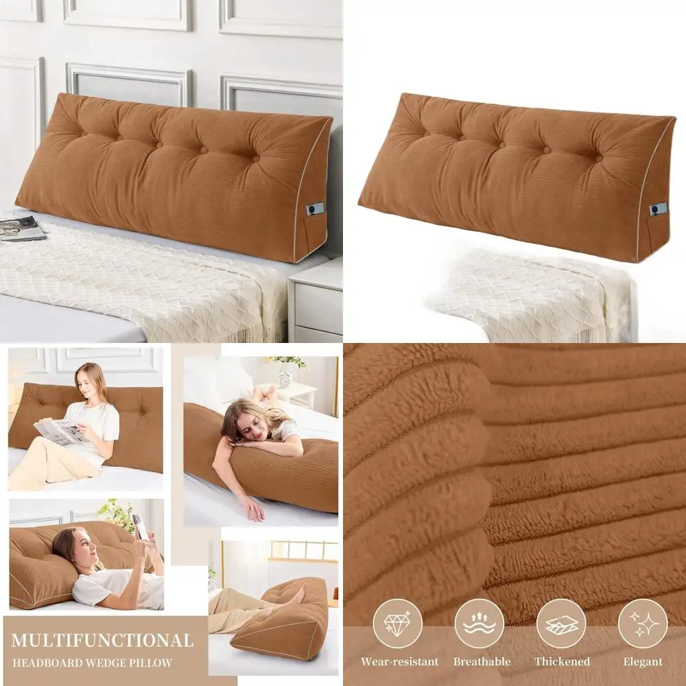Изголовье клиновой подушки размера «queen-size» — эргономичная опора для кровати для чтения, сидения, со съемным карамельным чехлом
Изголовье клиновой подушки размера «queen-size» — эргономичная опора для кровати для чтения, сидения, со съемным карамельным чехлом