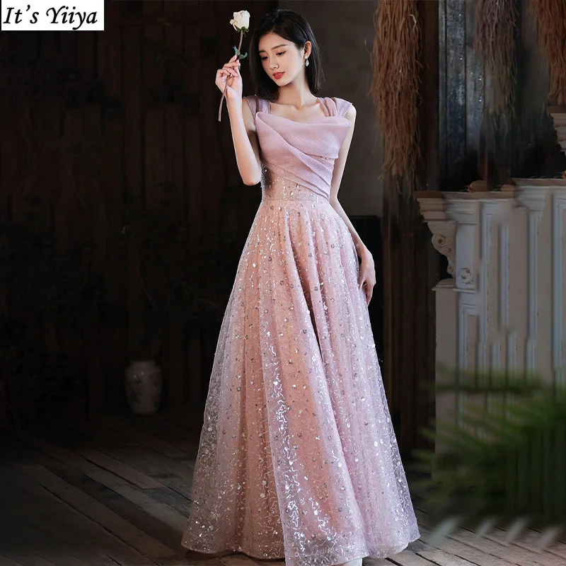 It's Yiiya Customized Evening Dress Pink Sequins Short Sleeves A-line Floor-Length Lace Up Plus size Woman Party Formal Gowns
It's Yiiya Customized Evening Dress Pink Sequins Short Sleeves A-line Floor-Length Lace Up Plus size Woman Party Formal Gowns