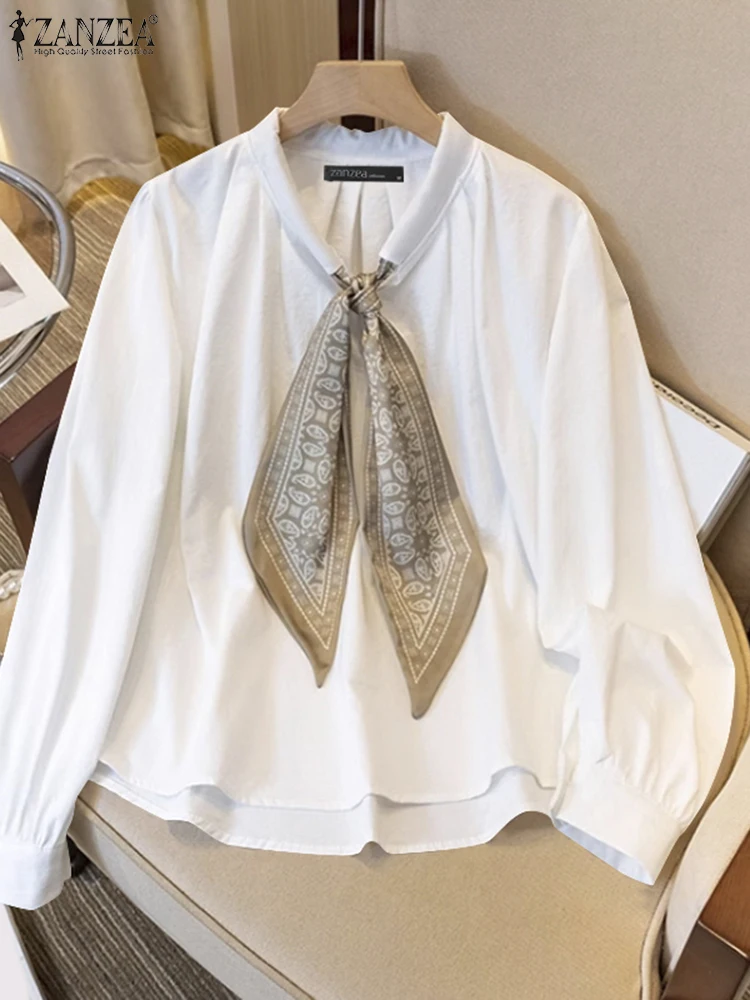 ZANZEA Women Bowtie Neck Blouse Office Lady Long Puff Sleeve Tops Elegant Spring Holiday Shirts Chic Oversized A-line Tunics
ZANZEA Women Bowtie Neck Blouse Office Lady Long Puff Sleeve Tops Elegant Spring Holiday Shirts Chic Oversized A-line Tunics