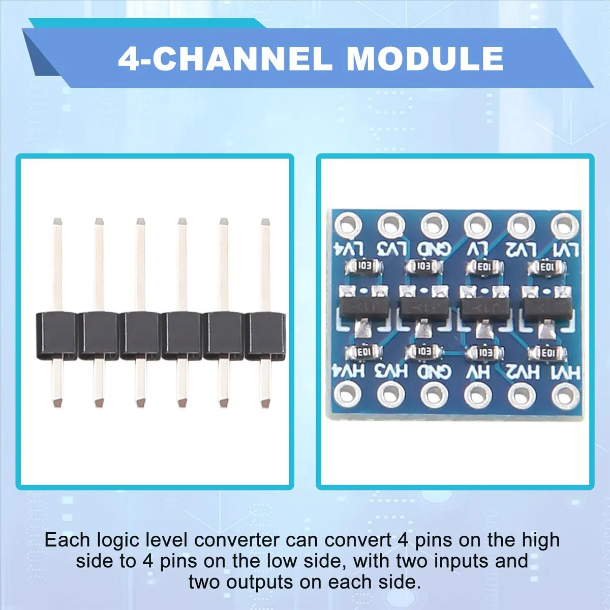 AT42 10Pcs 4 Channel IIC Logic Level Converter Bi-Directional Module 3.3V to 5V Shifter for (Pack of 10)
AT42 10Pcs 4 Channel IIC Logic Level Converter Bi-Directional Module 3.3V to 5V Shifter for (Pack of 10)