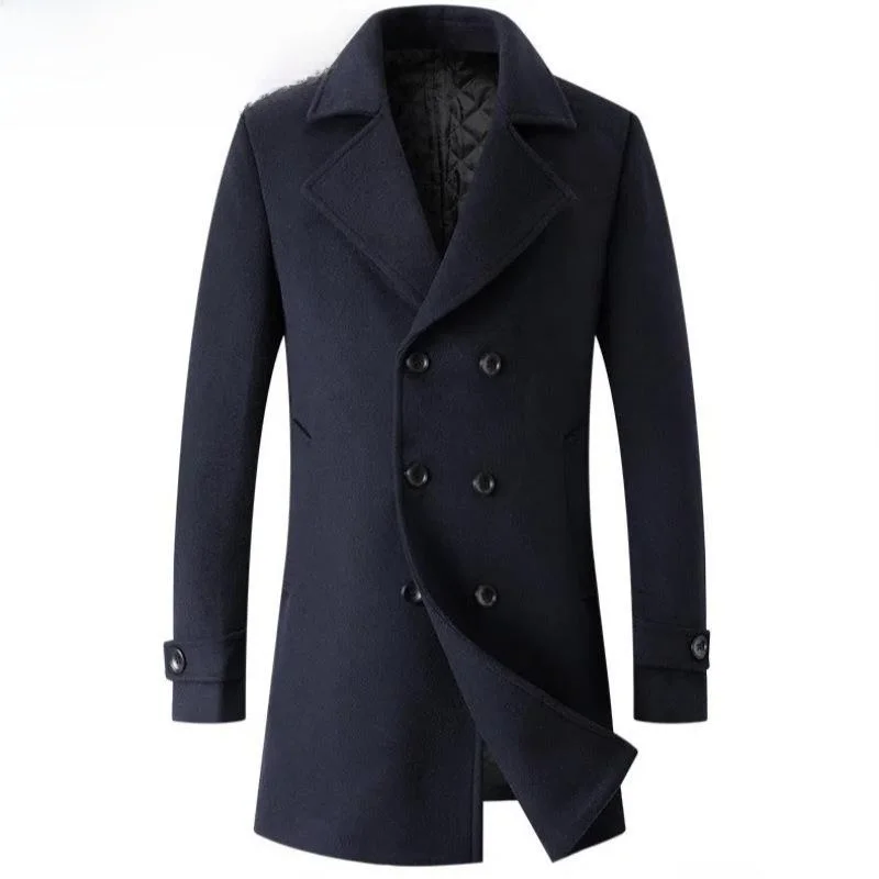 Thickened Cotton Lined Autumn Winter Men's Woolen Coat Fashionable Turn-down Collar Tweed Jacket Stylish Outerwear for Men
Thickened Cotton Lined Autumn Winter Men's Woolen Coat Fashionable Turn-down Collar Tweed Jacket Stylish Outerwear for Men