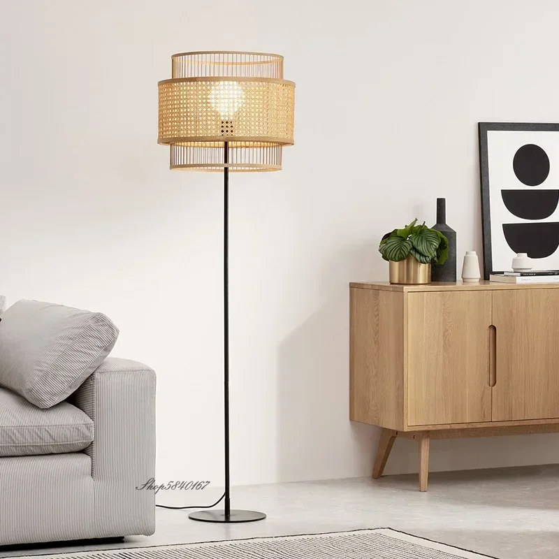 Nordic Vintage Floor Lamp Stand Lights Retro Rattan Lampshade Floor Lighting for Living Room Study Bedroom Decoration Luminaire
Nordic Vintage Floor Lamp Stand Lights Retro Rattan Lampshade Floor Lighting for Living Room Study Bedroom Decoration Luminaire