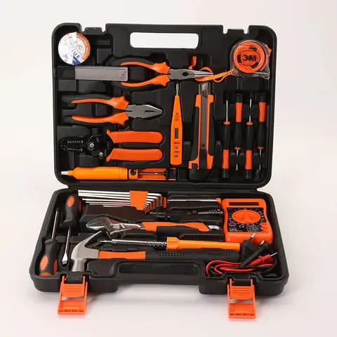 220V Manual Hardware Tool Set Household Set Electrician Tool Combination Repair Tool Hammer Pliers Screwdriver Multimeter