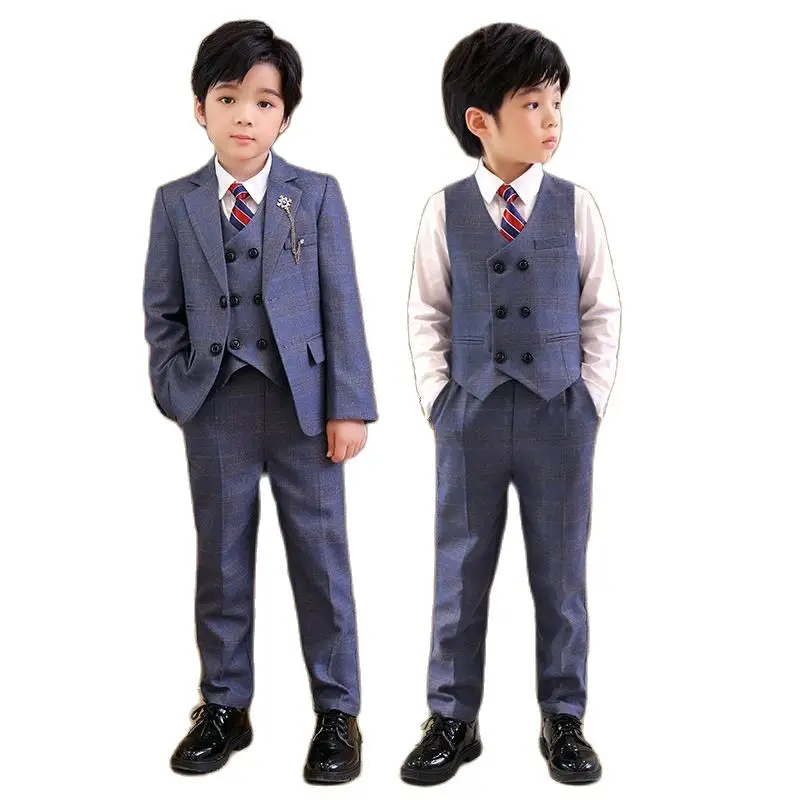 Children Formal Wedding Suit Kids Plaid Jacket Vest Pants Photograph Dress Boys Birthday Tuxedo Suit Children Graduation Costume
Children Formal Wedding Suit Kids Plaid Jacket Vest Pants Photograph Dress Boys Birthday Tuxedo Suit Children Graduation Costume