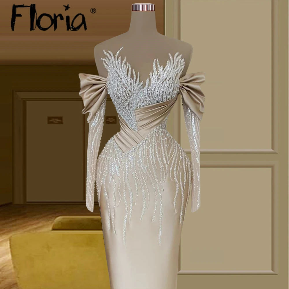 Floria Luxury Champagne V-Neck Mermaid Evening Dresses High Set Crystal Beaded Long Sleeve Satin Party Gowns فساتين مناسبة رسمية
Floria Luxury Champagne V-Neck Mermaid Evening Dresses High Set Crystal Beaded Long Sleeve Satin Party Gowns فساتين مناسبة رسمية