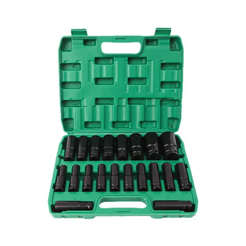 1/2 Inch Drive 6-Point Impact Socket Set, CR-V Steel, 10/15/20pcs 8-19mm Metric, High Torque Deep Socket Kit for Car Repair, Rus
1/2 Inch Drive 6-Point Impact Socket Set, CR-V Steel, 10/15/20pcs 8-19mm Metric, High Torque Deep Socket Kit for Car Repair, Rus