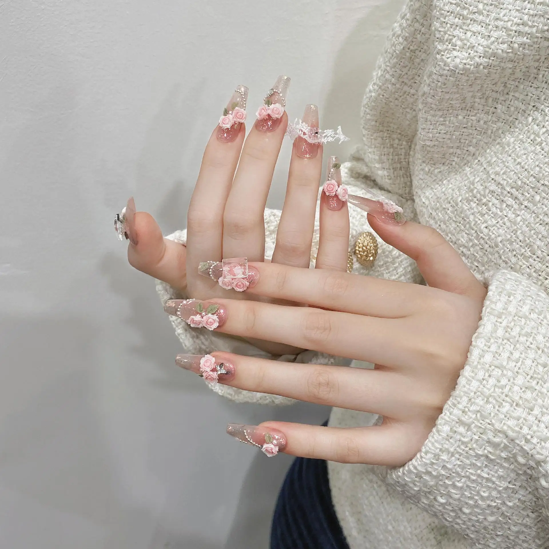 10Pcs Long Gradient Nail Art Fake Nails Resin Press On Nails For Party Wedding
10Pcs Long Gradient Nail Art Fake Nails Resin Press On Nails For Party Wedding