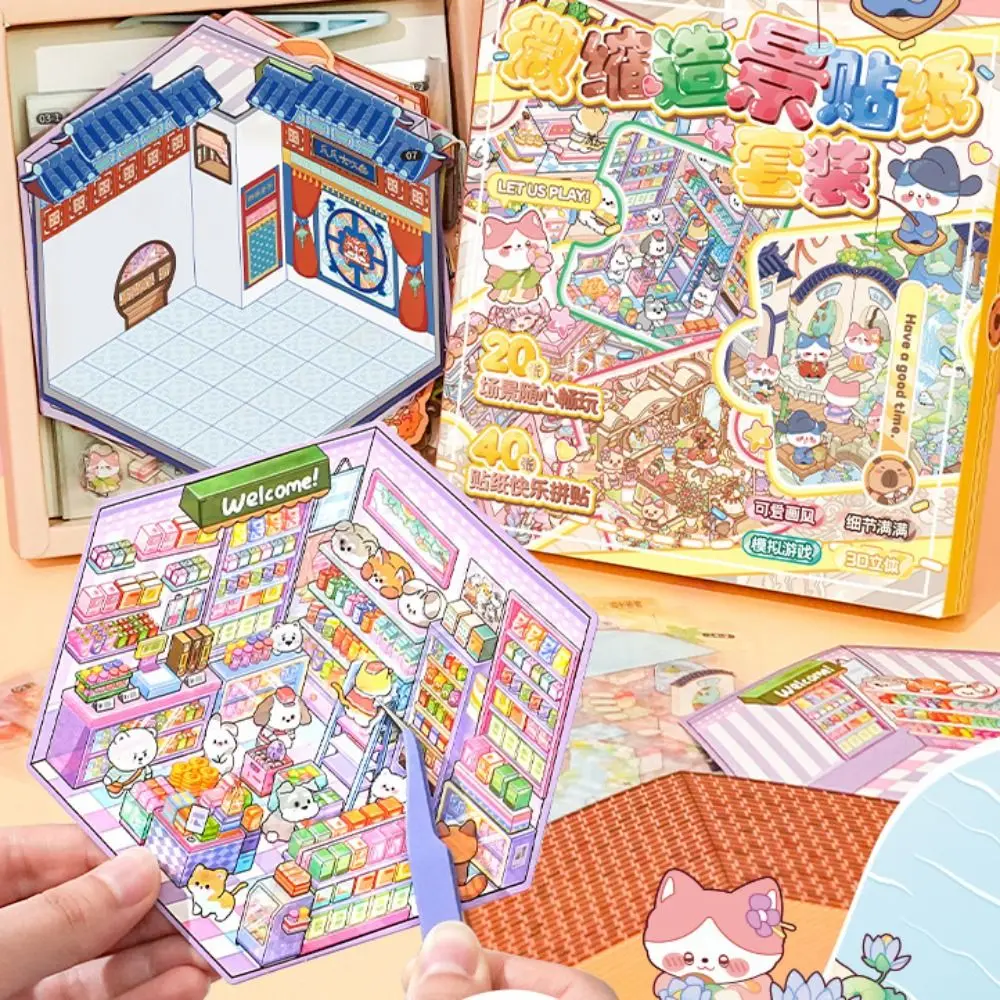 20 in 1 Landscape Sticker Book Cartoon DIY Cabin Scene Decorative Decals Cute Capybara 3D Stickers Scene Set Student
20 in 1 Landscape Sticker Book Cartoon DIY Cabin Scene Decorative Decals Cute Capybara 3D Stickers Scene Set Student