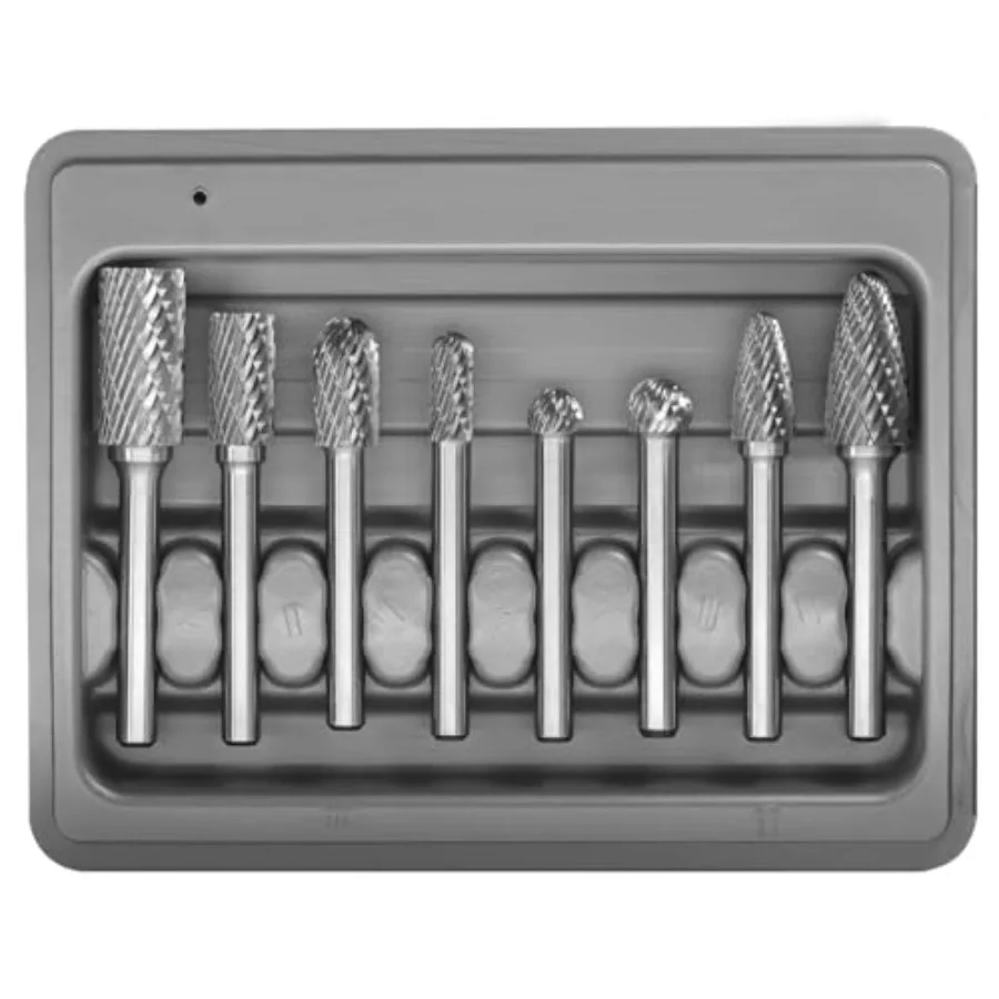 8pcs Tungsten Carbide Burr Set with 1/4'' Shank Double Cut Solid Rotary Files Bits for Die Grinder Metal Carving Engraving Poli
8pcs Tungsten Carbide Burr Set with 1/4'' Shank Double Cut Solid Rotary Files Bits for Die Grinder Metal Carving Engraving Poli
