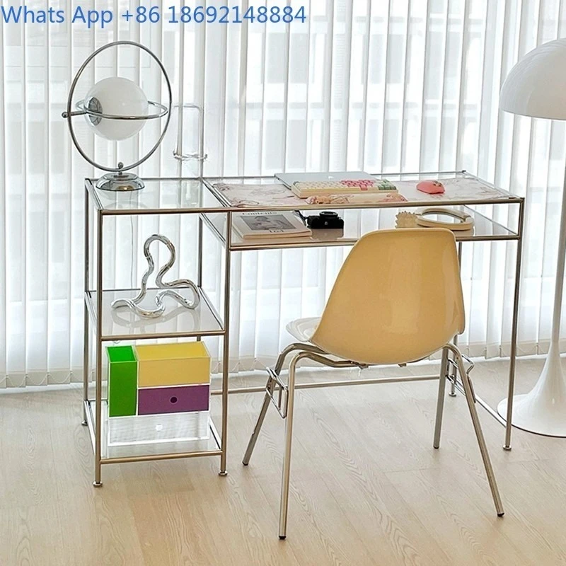 Second-Hand Stainless Steel Computer Desk Light Luxury Tempered Glass Writing Desk Home Simple Makeup Desk
Second-Hand Stainless Steel Computer Desk Light Luxury Tempered Glass Writing Desk Home Simple Makeup Desk