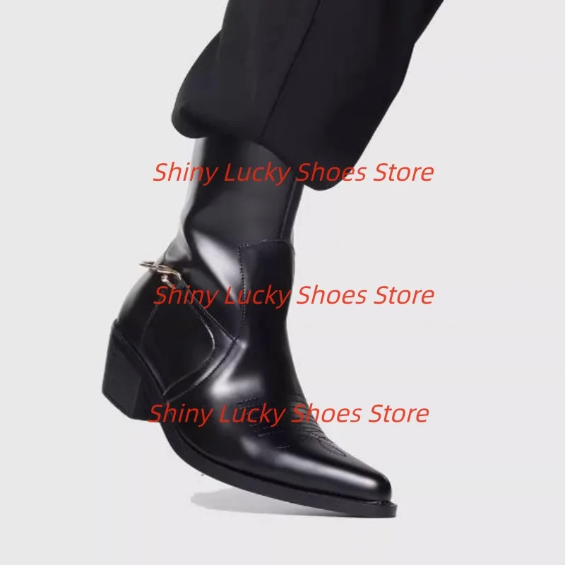 Metal Decoration Shoes for Mens Pointed Toes Low Heels Males Short Boots Pleated Chassure Hommes Solid Zapatos Hombre Pu Leather
Metal Decoration Shoes for Mens Pointed Toes Low Heels Males Short Boots Pleated Chassure Hommes Solid Zapatos Hombre Pu Leather