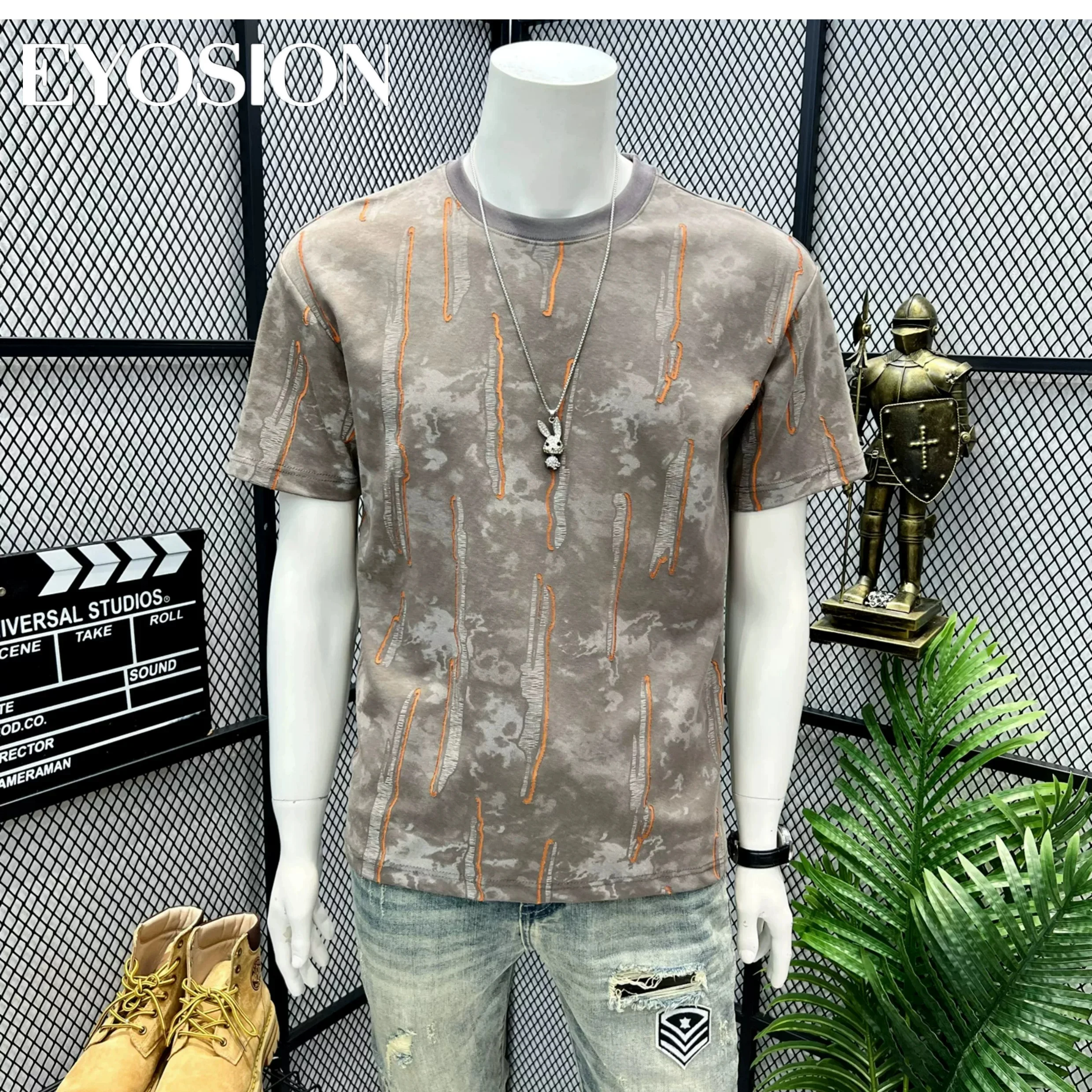 2026 Summer Men's Ice Silk Short Sleeve T-Shirt Ripped Dyeing Print Design High Quality Cotton Street Casual Slim Fit Top Tees
2026 Summer Men's Ice Silk Short Sleeve T-Shirt Ripped Dyeing Print Design High Quality Cotton Street Casual Slim Fit Top Tees