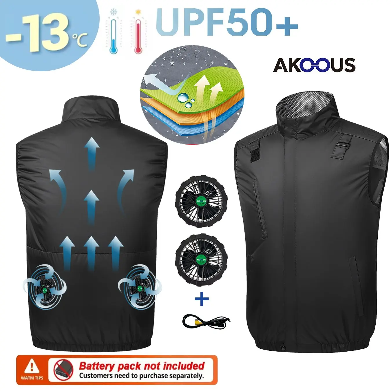 12V/5V USB Cooling Fan Vest Summer Ice Cool Breathable Air Conditioner Clothes Men Outdoor Hiking Fishing Camping Working Vest
12V/5V USB Cooling Fan Vest Summer Ice Cool Breathable Air Conditioner Clothes Men Outdoor Hiking Fishing Camping Working Vest