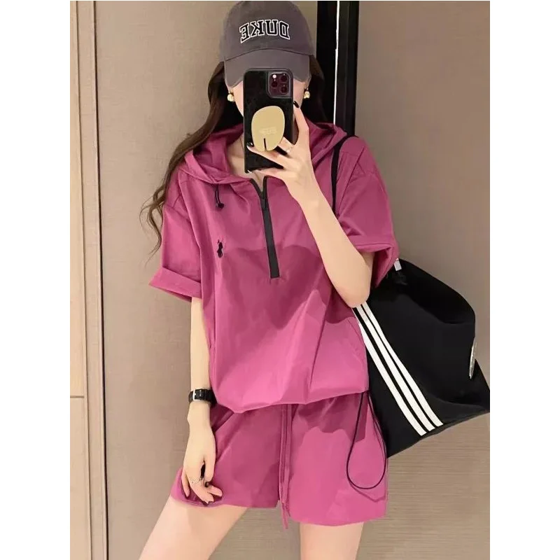 Oversized Summer 2025 Loose Hooded Sweatshirts Short Sets Female Casual All-match Two-piece Suit Simplicity Elastic Waist Sets
Oversized Summer 2025 Loose Hooded Sweatshirts Short Sets Female Casual All-match Two-piece Suit Simplicity Elastic Waist Sets