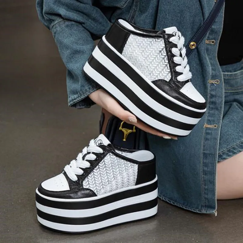 12cm Air Mesh Leather Genuine Platform Wedge Flats New Summer Spring Slippers Ankle Women High Brand Fashion High Heels Shoes
12cm Air Mesh Leather Genuine Platform Wedge Flats New Summer Spring Slippers Ankle Women High Brand Fashion High Heels Shoes