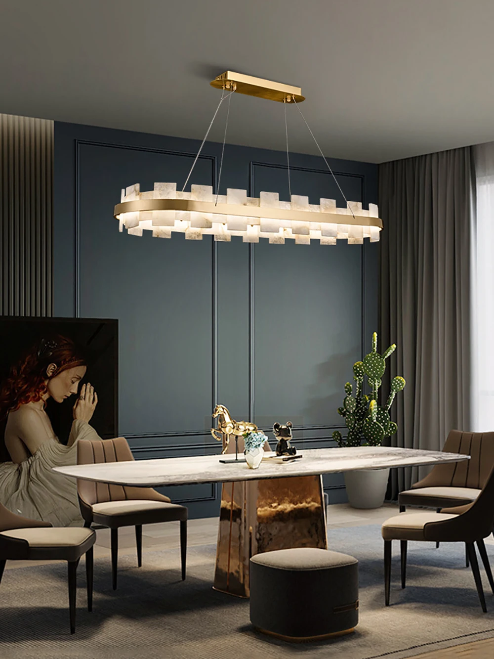Modern Stone Chandelier Luxury LED Natural Marble Round Ring Hanging Suspension Lamp Indoor Light Fixtures for Bedroom
Modern Stone Chandelier Luxury LED Natural Marble Round Ring Hanging Suspension Lamp Indoor Light Fixtures for Bedroom