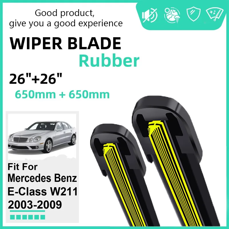 Rubber Car Wiper Blades for Mercedes Benz E-Class W211 2003-2009 Front Windscreen Windshield Rubber Accessories 2008 2009
Rubber Car Wiper Blades for Mercedes Benz E-Class W211 2003-2009 Front Windscreen Windshield Rubber Accessories 2008 2009