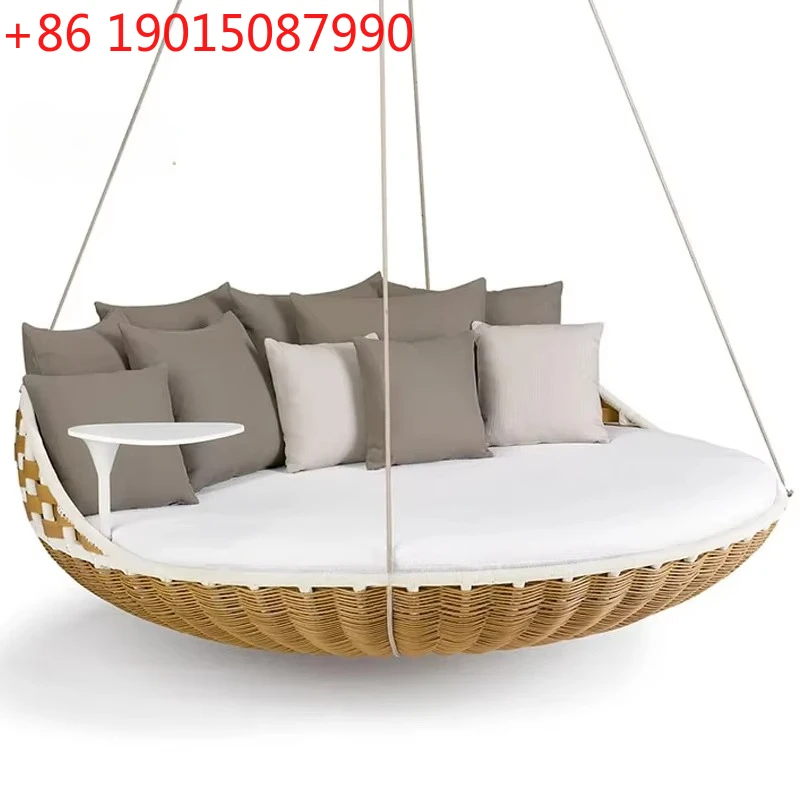 Outdoor Swing Bed Hanging Daybed Modern Swing Sofa Adult Garden Furniture Porch Rope Wicker Rattan Round Hanging Bed
Outdoor Swing Bed Hanging Daybed Modern Swing Sofa Adult Garden Furniture Porch Rope Wicker Rattan Round Hanging Bed