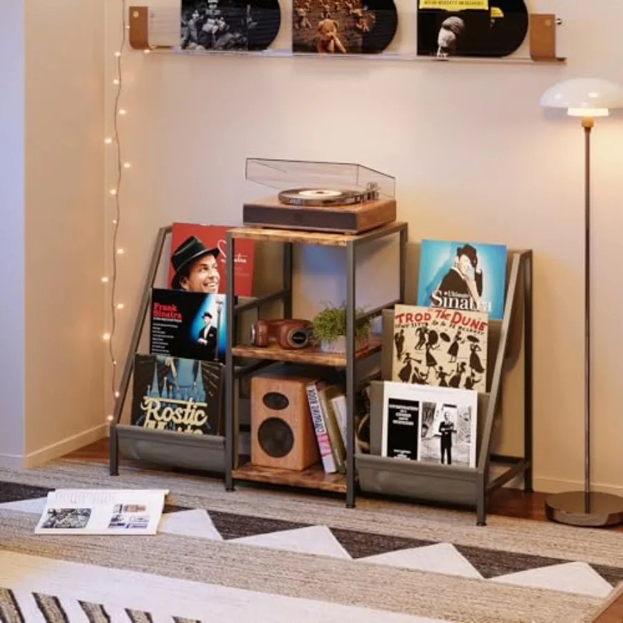 Record Player Stand with 3-Tier Vinyl Storage Walnut Finish Wood Table for 280 Albums Turntable Cabinet with Display Shelf Medi
Record Player Stand with 3-Tier Vinyl Storage Walnut Finish Wood Table for 280 Albums Turntable Cabinet with Display Shelf Medi