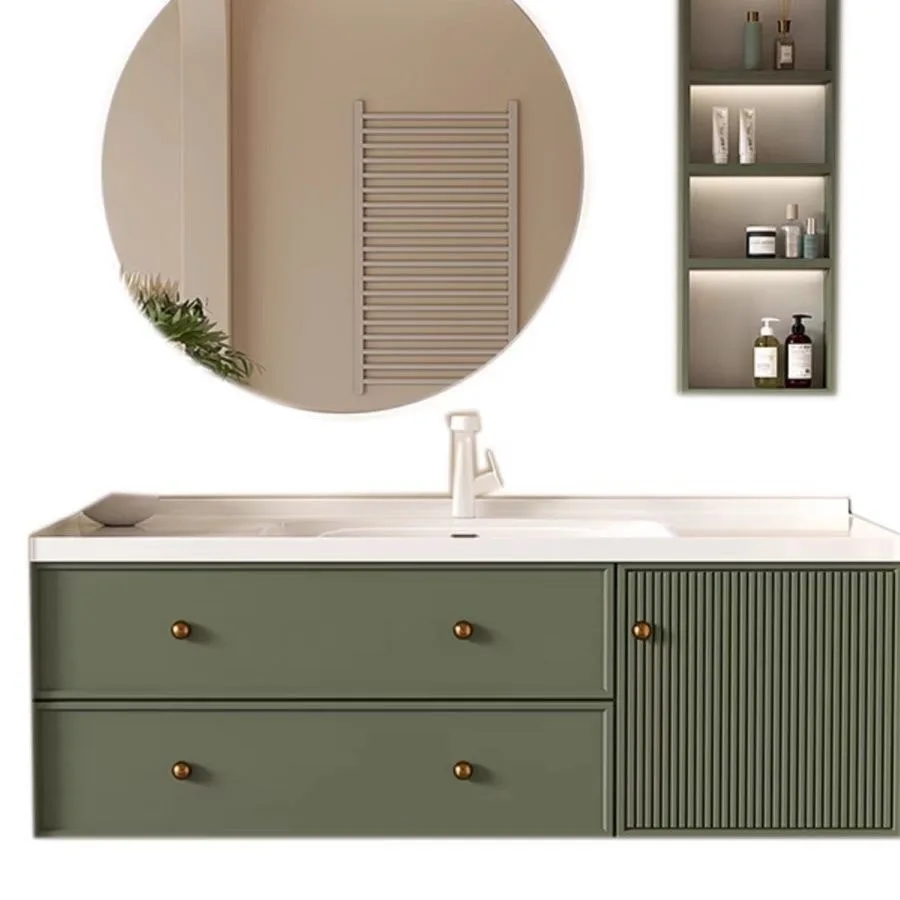 Oak cream small French light luxury retro smart integrated face wash sink basin cabinet combination
Oak cream small French light luxury retro smart integrated face wash sink basin cabinet combination