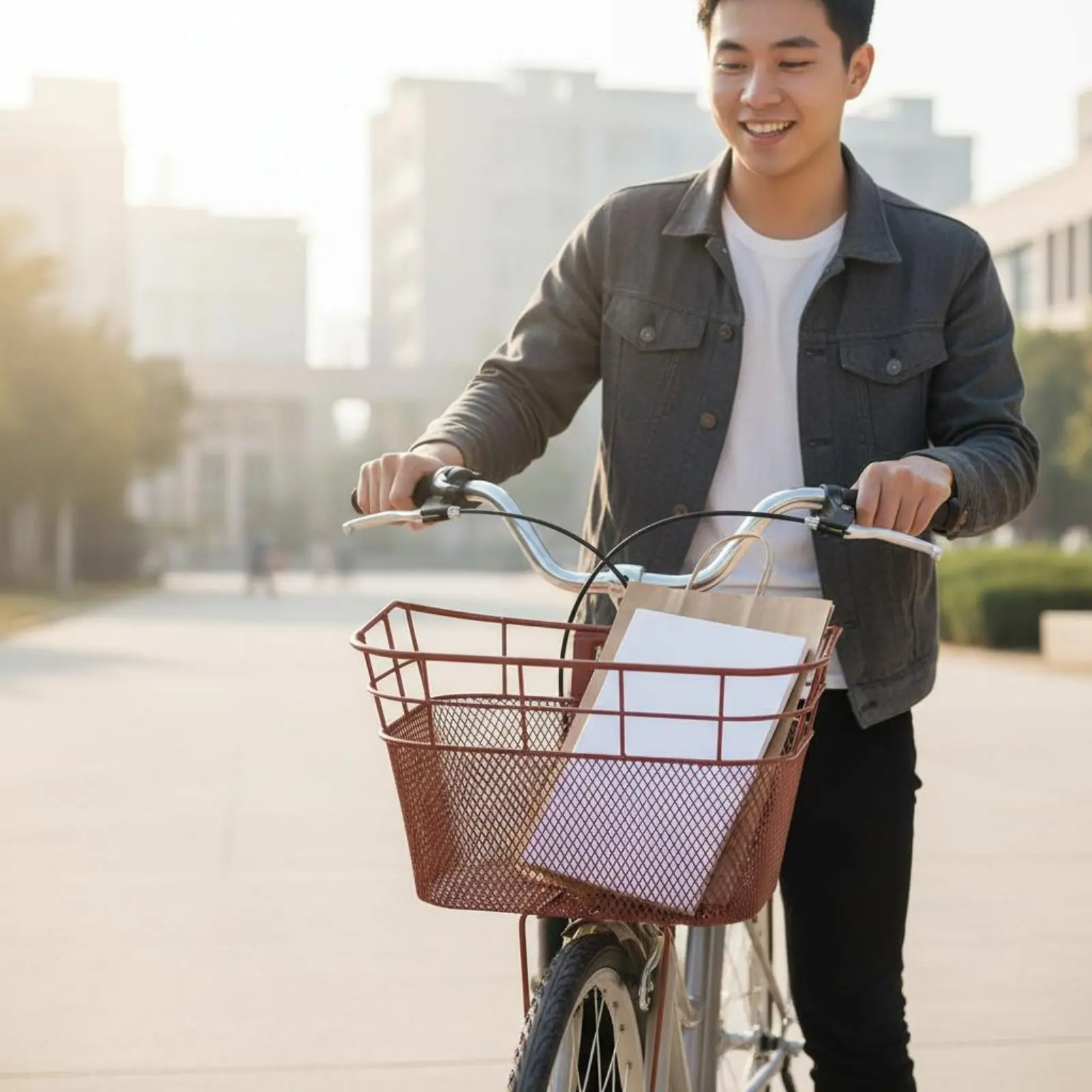 Front Metal Cycle Basket Large Capacity Front Bike Basket Transport Gear Multiuse Portable for Students, School
Front Metal Cycle Basket Large Capacity Front Bike Basket Transport Gear Multiuse Portable for Students, School