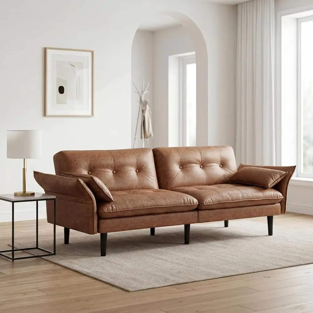 Convertible Leather Sofa Bed with Adjustable Backrest, Armrests, and Storage, Sleeper Loveseat, Suitable for Living Room, Bedroo
Convertible Leather Sofa Bed with Adjustable Backrest, Armrests, and Storage, Sleeper Loveseat, Suitable for Living Room, Bedroo