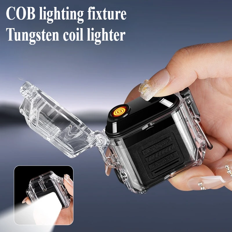 Rechargeable Tungsten Wire Coil Lighter Waterproof Transparent Shell with Lighting Smoking Accessories and Cigarette Lighters
Rechargeable Tungsten Wire Coil Lighter Waterproof Transparent Shell with Lighting Smoking Accessories and Cigarette Lighters