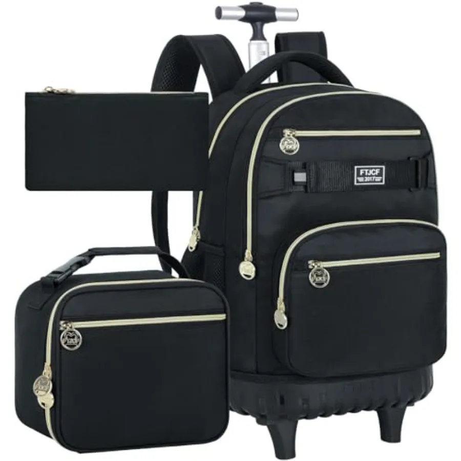 3Pcs Rolling Backpack for Boys Men 19 Inche Adults Roller Backpacks with Wheels School Wheeled Bookbag with Lunch Box Black
3Pcs Rolling Backpack for Boys Men 19 Inche Adults Roller Backpacks with Wheels School Wheeled Bookbag with Lunch Box Black
