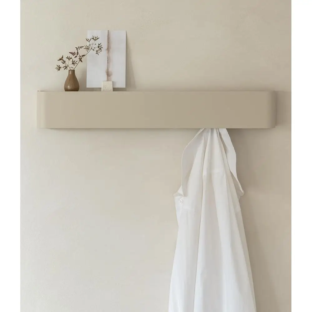 Wall-Mounted Coat Rack with Storage and Hidden Hooks in Sand Taupe
Wall-Mounted Coat Rack with Storage and Hidden Hooks in Sand Taupe