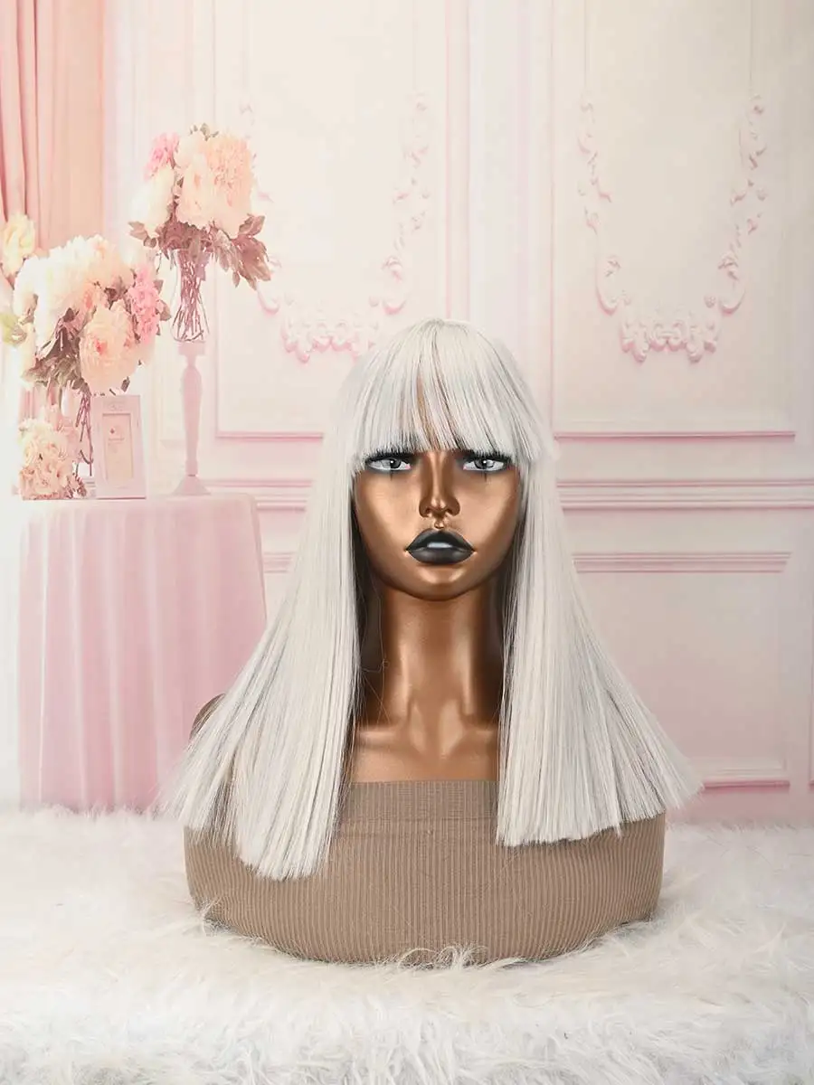 Grey Bob Wig with Bangs, Short Orange Wig for Women Straight Bob Wigs Heat Resistant Synthetic wig Cospaly Daily Party Use
Grey Bob Wig with Bangs, Short Orange Wig for Women Straight Bob Wigs Heat Resistant Synthetic wig Cospaly Daily Party Use