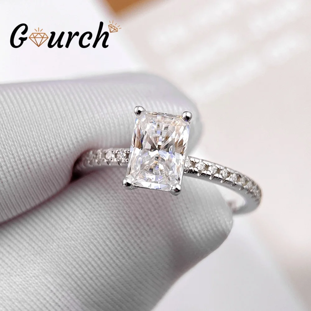 Gourch D Color Radiant Cut Moissanite Real S925 Sterling Silver Ring with GRA Fine Jewelry for Women Engagement Bridal Gift
Gourch D Color Radiant Cut Moissanite Real S925 Sterling Silver Ring with GRA Fine Jewelry for Women Engagement Bridal Gift