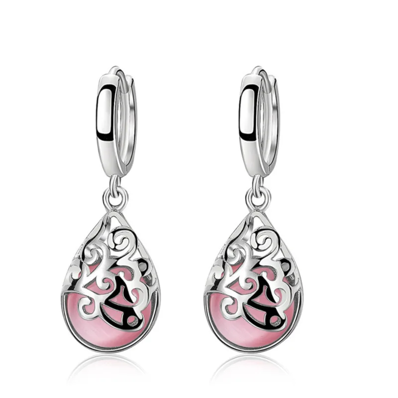 925 Sterling Silver Earrings Pink Moonlight Cat's Eye Stone Totem Ladies Simple Fashion Earrings Birthday Party Jewelry Gift
925 Sterling Silver Earrings Pink Moonlight Cat's Eye Stone Totem Ladies Simple Fashion Earrings Birthday Party Jewelry Gift