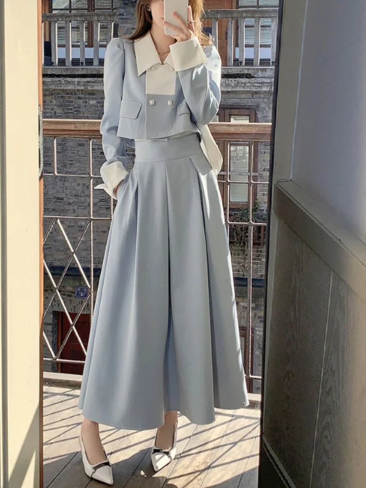 Autumn Elegant 2 Piece Dress Set Women Slim Vintage Party Office Lady Korean Suit Long Sleeve Crop Tops + Casual Midi Skirt 2023
Autumn Elegant 2 Piece Dress Set Women Slim Vintage Party Office Lady Korean Suit Long Sleeve Crop Tops + Casual Midi Skirt 2023