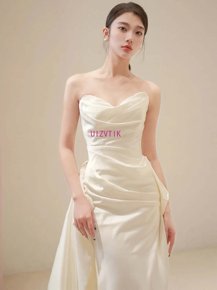 Simple Korean Off-Shoulder Wedding Dresses White Satin Party Dress Evening Dress 웨딩드레스 Photoshoot Wedding Gown Bridal Customized
Simple Korean Off-Shoulder Wedding Dresses White Satin Party Dress Evening Dress 웨딩드레스 Photoshoot Wedding Gown Bridal Customized