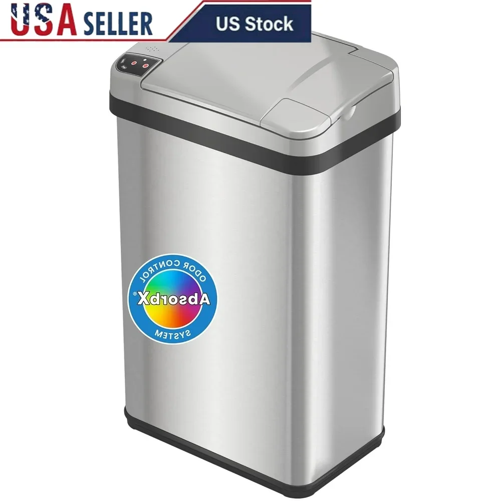 Touchless Motion Sensor Trash Can Odor Filter Stainless Steel Small Waste Bin Bathroom Kitchen Diaper Disposal Garbage Can
Touchless Motion Sensor Trash Can Odor Filter Stainless Steel Small Waste Bin Bathroom Kitchen Diaper Disposal Garbage Can